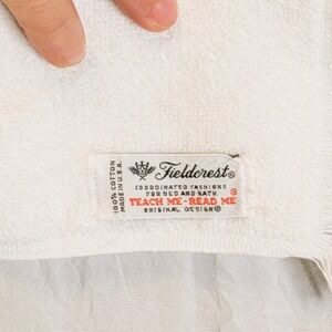 Vintage White Fieldcrest 100% Cotton Bath Towel Clowns Runaway Ronnie 23" x 44"